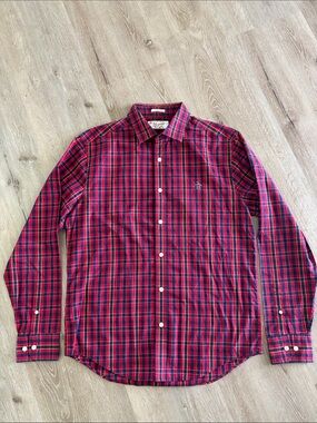 Original Penguin Red and Navy men’s medium Button-Down classic fit Shirt